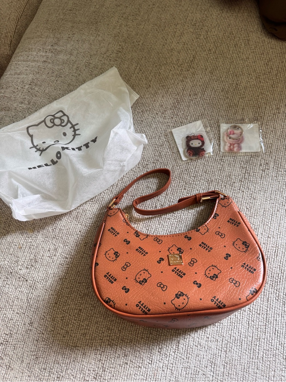 Hello Kitty Orange Crescent Mini Shoulder Bag